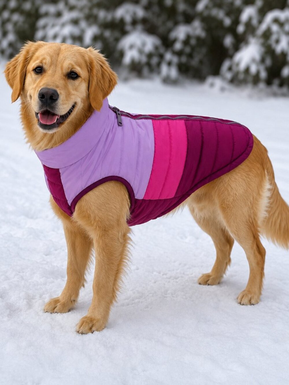 Purple Ombre Quilted Winter Dog Jacket -Size XL